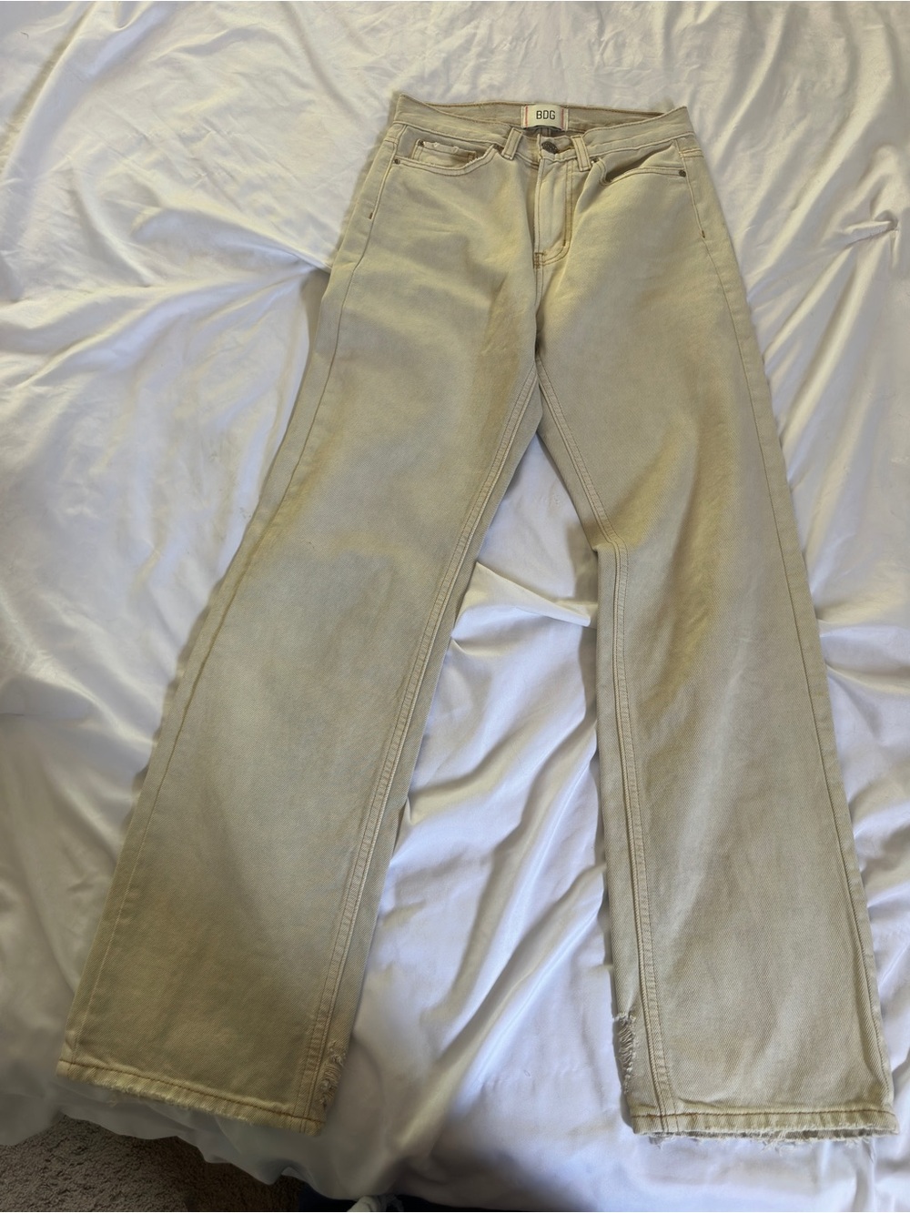 BDG Beige High-Rise Wide Leg Jeans